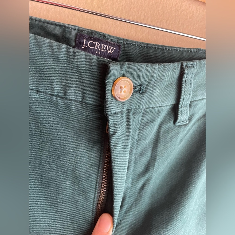 J.Crew Women High Rise Girlfriend Chino Green Straight Pants Size 4 - Picture 2 of 8